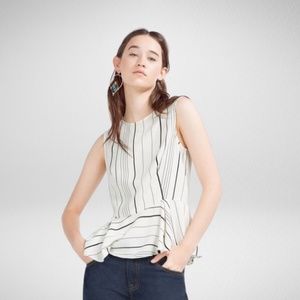 Zara Contrast Striped Peplum Top